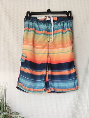 Okanu Surf Boys Swim Trunks – Striped Board Shorts